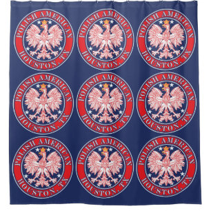 Houston Texas Polnischer Adler Duschvorhang