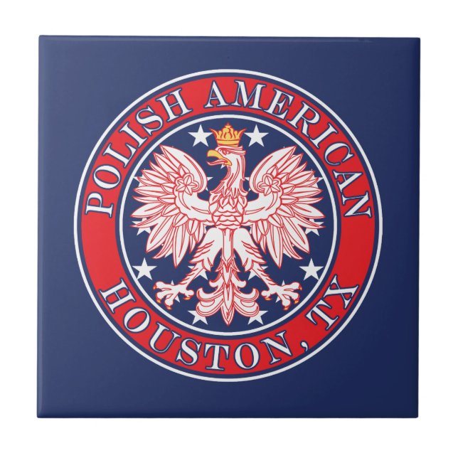 Houston Texas Polnischer Adler Fliese (Vorderseite)