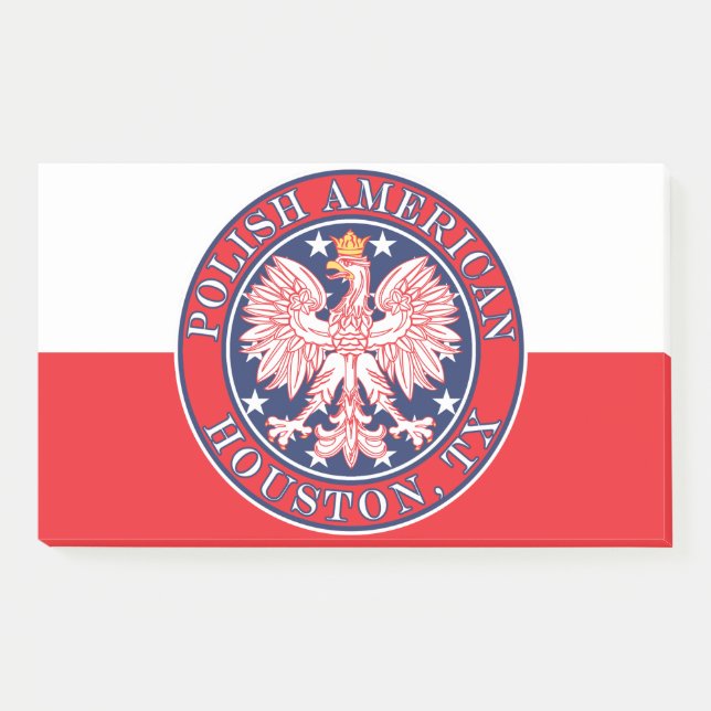 Houston Texas Polnischer Adler Post-it Klebezettel (Vorderseite)