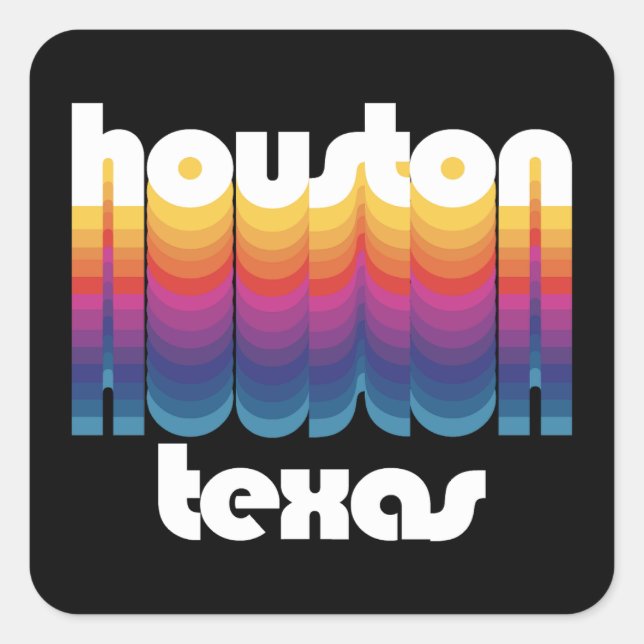Houston, Texas Quadratischer Aufkleber (Vorderseite)