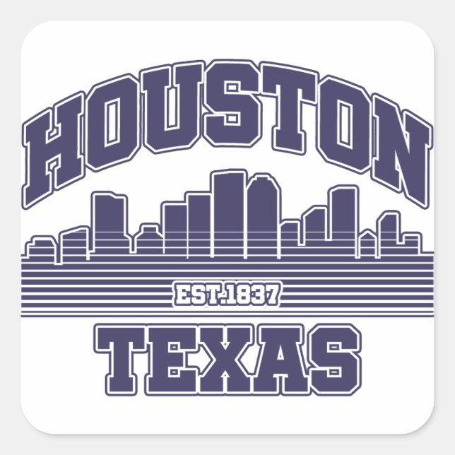 Houston, Texas Quadratischer Aufkleber (Vorderseite)