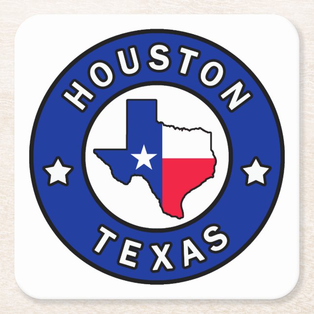 Houston Texas Rechteckiger Pappuntersetzer (Vorderseite)