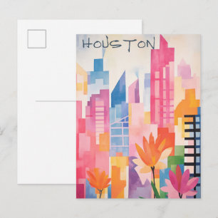 Houston Texas Reise Stadt Kunst Ästhetik Postkarte