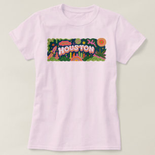 Houston Texas Retro Space City PNG   Farbige Himme T-Shirt