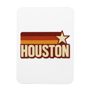 Houston Texas Retro Vintag Star Design Magnet