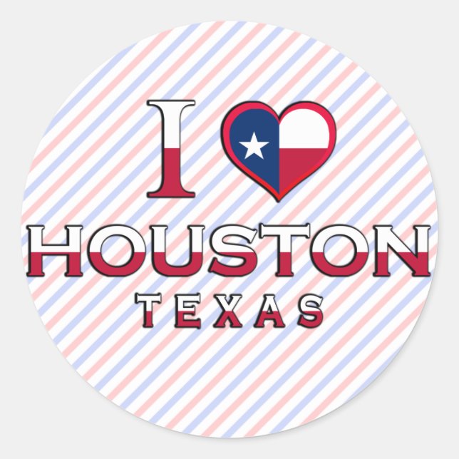 Houston, Texas Runder Aufkleber (Vorderseite)