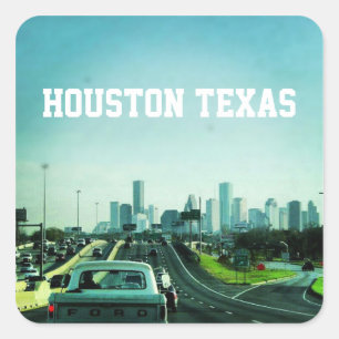 Houston Texas Skyline (Aufkleber) Quadratischer Aufkleber