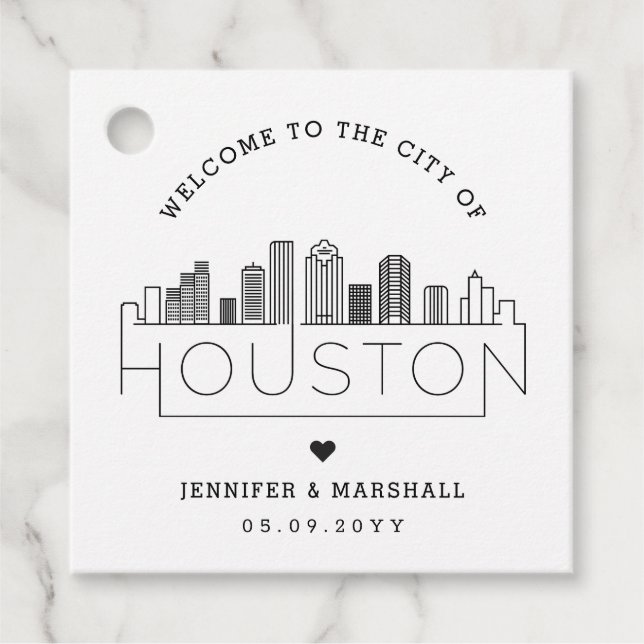 Houston, Texas Skyline | Begrüßung Geschenkanhänger (Vorderseite)