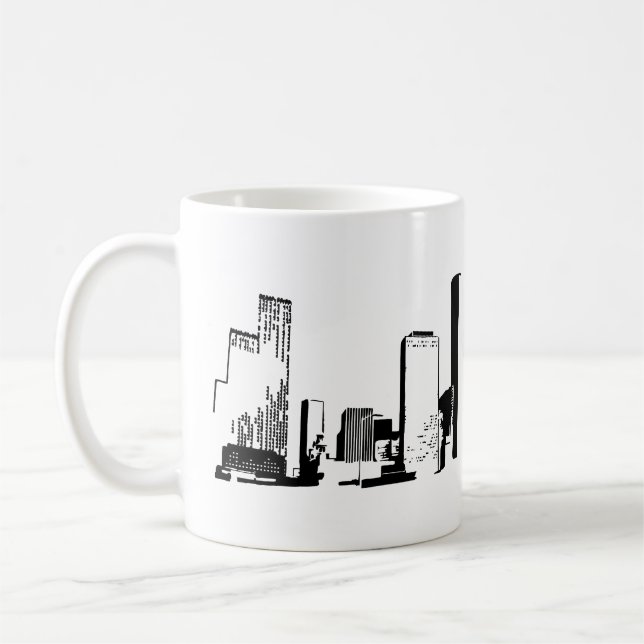 Houston, Texas Skyline, Black - Line Art Kaffeetasse (Links)