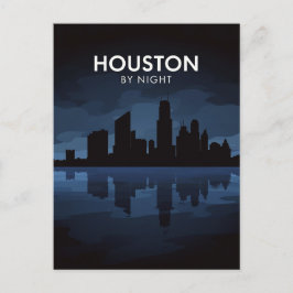 Houston Texas: Skyline By Night Postkarte