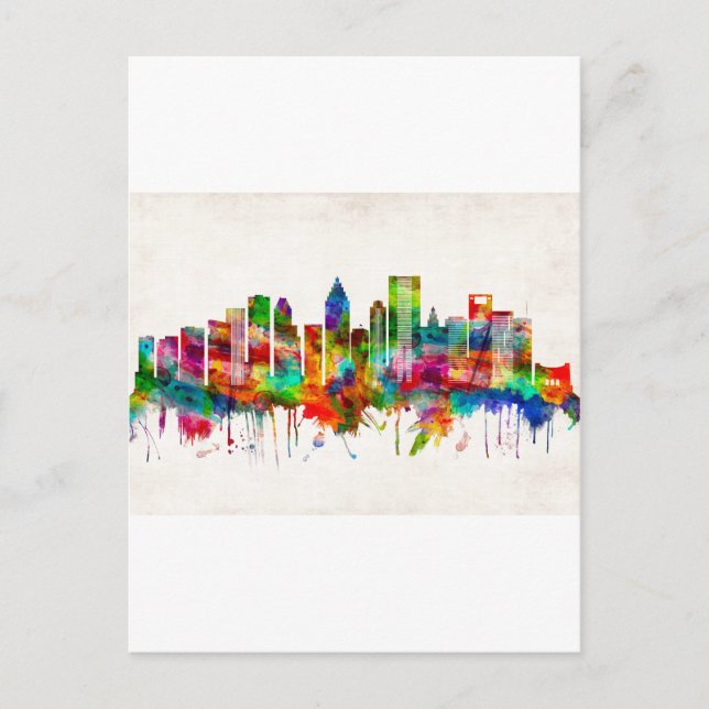 Houston Texas Skyline Einladungspostkarte (Vorderseite)