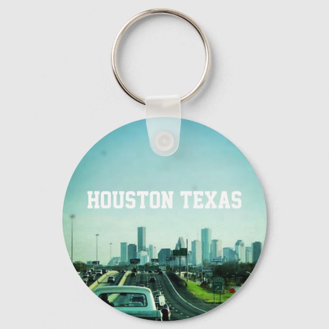Houston Texas Skyline (Keychain) Schlüsselanhänger (Vorderseite)