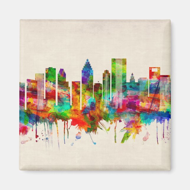 Houston Texas Skyline Magnet (Vorne)