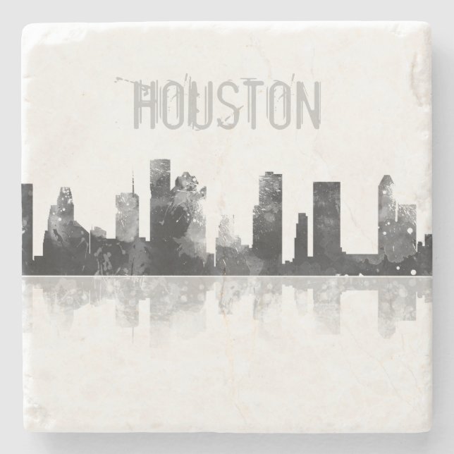 HOUSTON TEXAS SKYLINE - Stein trinkt Untersetzer (Vorderseite)