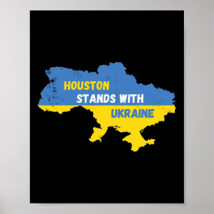 Houston Texas steht mit der Ukraine Poster