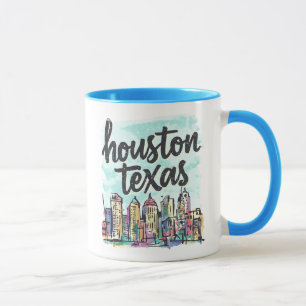 Houston Texas Stolz Wasserfarbe Skyline Süß Tasse