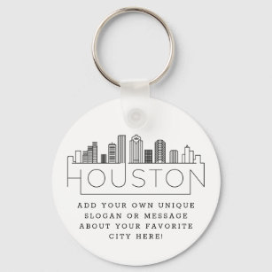 Houston, Texas Stylized Skyline   Benutzerdefinier Schlüsselanhänger