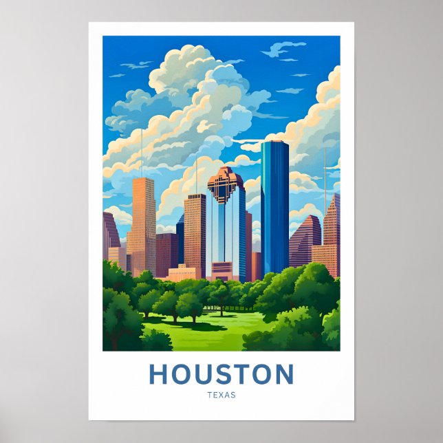 Houston Texas Travel Print Poster (Vorne)