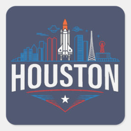 Houston Texas United States of America Quadratischer Aufkleber