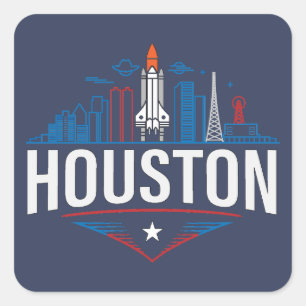 Houston Texas Vereinigte Staaten von Amerika Quadratischer Aufkleber
