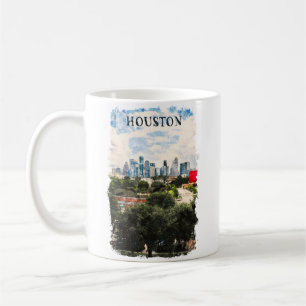 Houston Texas Vintag Retro Travel Watercolor Kaffeetasse