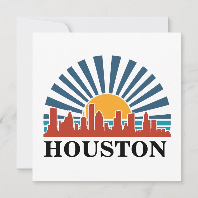Houston Texas Vintag Sunset Retro Travel (Vorderseite)