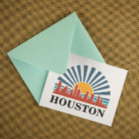 Houston Texas Vintag Sunset Retro Travel