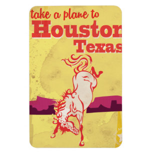 Houston, Texas Vintage Reiseplakat Magnet