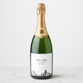 Houston Texas Wedding Champagne Label