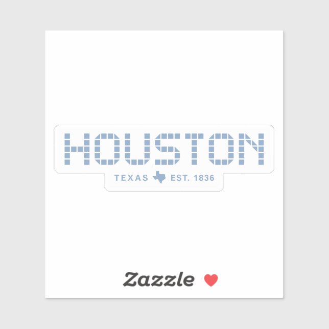 Houston Tile, Blue Tile, Houston Texas Aufkleber (Blatt)