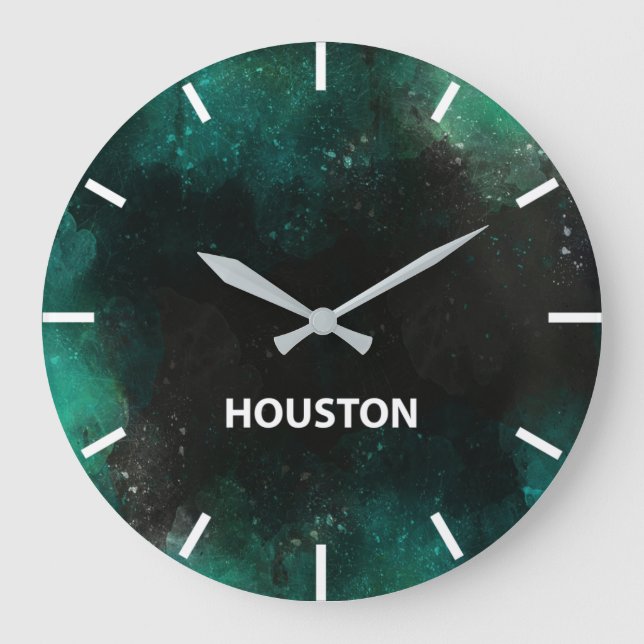 Houston Time Zone Newsroom Wall Große Wanduhr (Vorderseite)