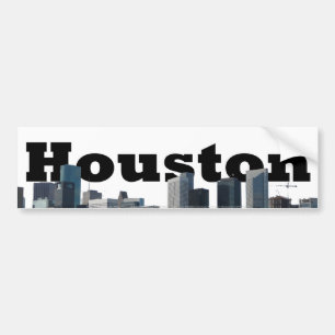 Houston, TX Skyline mit Houston im Himmel Autoaufkleber