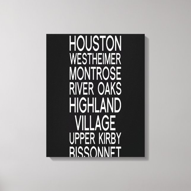Houston | Typografie Leinwanddruck (Vorderseite)