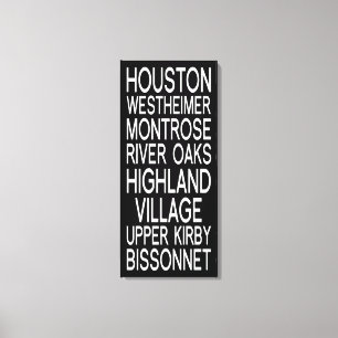 Houston Typografie Leinwanddruck