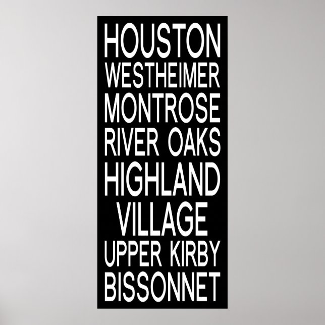 Houston | Typografie Poster (Vorne)