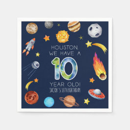 Houston We Have A 10 Year Old 10th Birthday Party Serviette