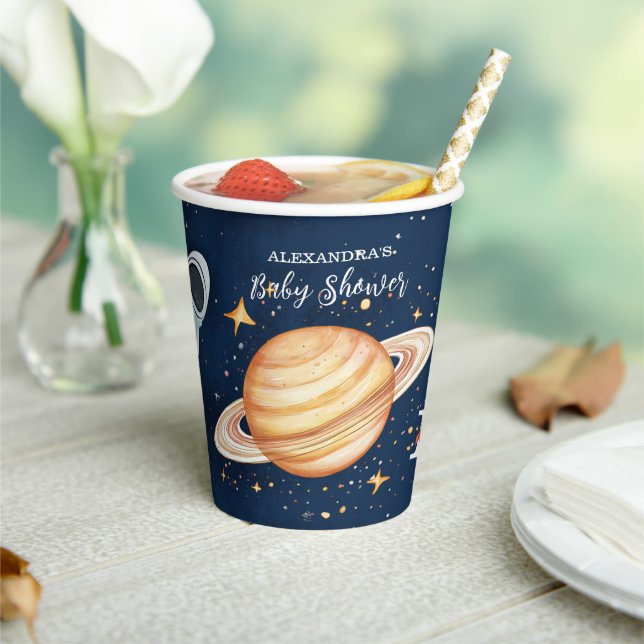 Houston We Have A Boy Outer Space Pappbecher (In Situ)