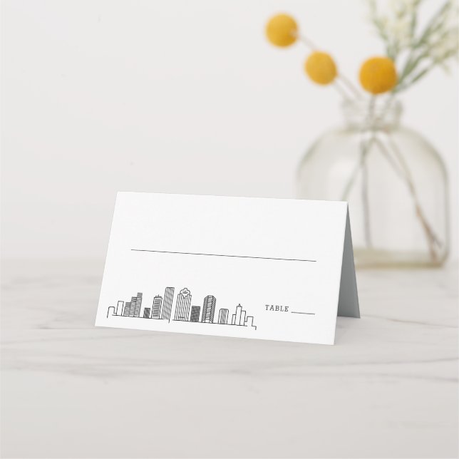 Houston Wedding | Place Table Name Cards Platzkarte (Vorderseite)