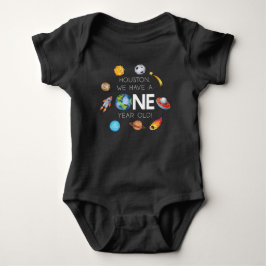 Houston, wir haben ein einjähriges 1. Geburtstags- Baby Strampler