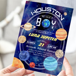 Houston Wir haben eine Baby-Dusche mit Boy-Space-P Einladung