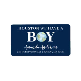 Houston, wir haben eine Babydusche-Adresse Adressaufkleber