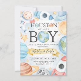 Houston, wir haben eine Boy Space Baby Dusche Einl Einladung