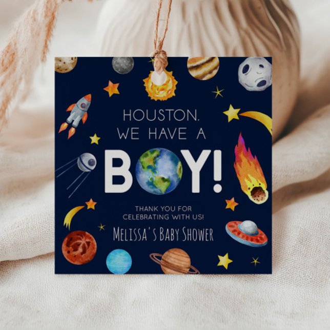 Houston, wir haben eine junge Galaxy Baby-Dusche Geschenkanhänger (Von Creator hochgeladen)