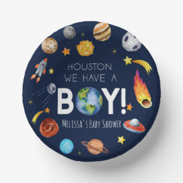 Houston, wir haben eine junge Galaxy Baby-Dusche Pappteller