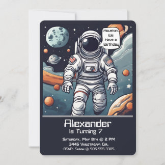 Houston, wir haben einen Geburtstag! Astronaut Bir Einladung