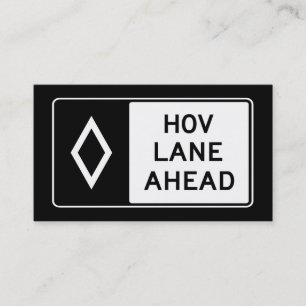 HOV LANGE AHEAD : Carpool-Kontaktkarte Telefonnummerkarte