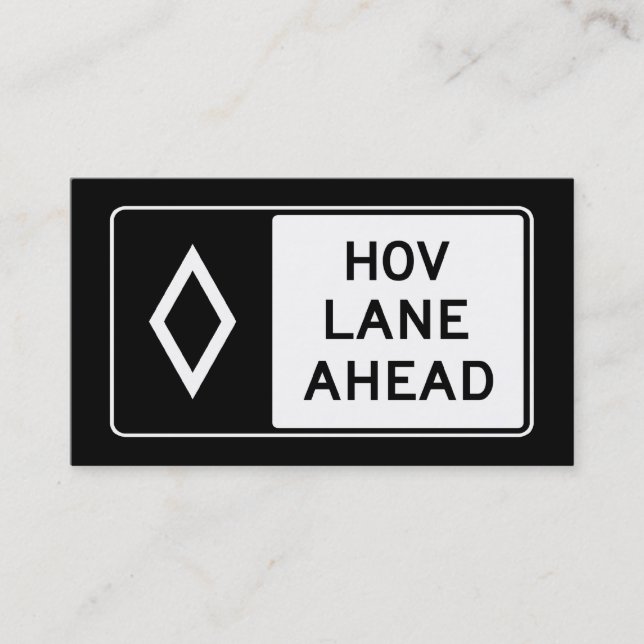 HOV LANGE AHEAD : Carpool-Kontaktkarte Telefonnummerkarte (Vorderseite)