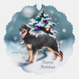 Hovawart Christmas Ornament Karte