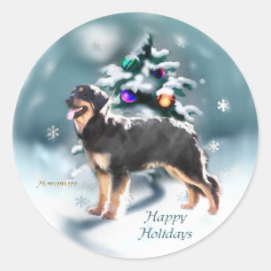 Hovawart Weihnachtsgeschenken Runder Aufkleber