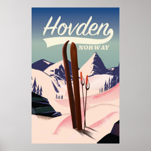 Hovden Norwegen Skireiseplakat. Poster